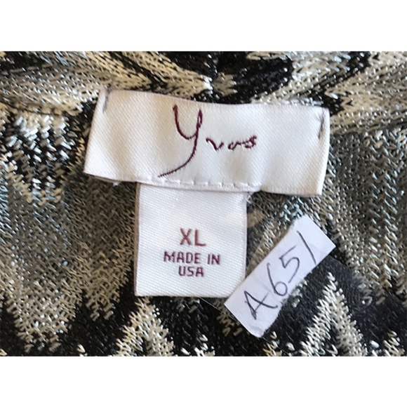 Yvos Open Front Wave Striped Knit Cardigan XL - Picture 6 of 8